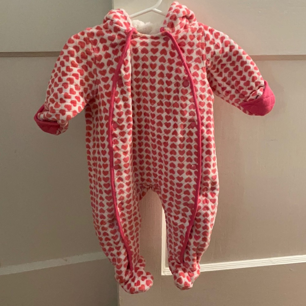 Nordstrom Baby Bunting with hearts- size 6 months